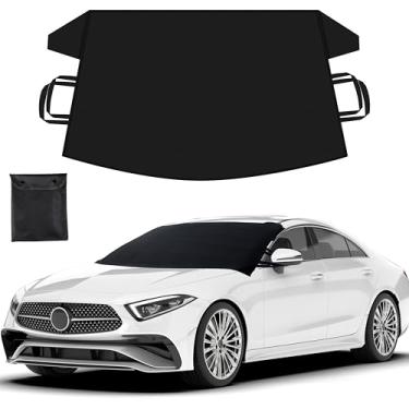 Imagem de EcoNour Capa de para-brisa para gelo e neve | Tecido Oxford 600D aprimorado cobertura de gelo para qualquer clima | Água, calor e proteção de neve para para-brisas de carro | Padrão (175 x 106 cm)
