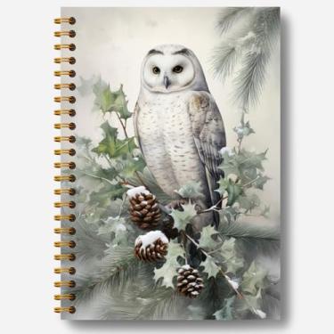 Imagem de Caderno de Natal, diário de coruja de Natal de fazenda, presentes de coruja, presentes de escritório de Natal para colegas de trabalho, caderno de composição de Natal, caderno espiral de Natal 14 x 21