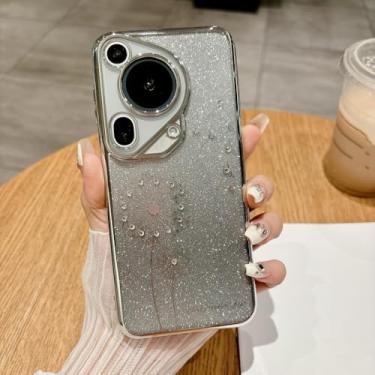 Imagem de Capa de telefone de proteção de lente de borda dura com processo de galvanoplastia de material luxuoso adequada para Huawei P70 P40 Pro Ultra, prata, para Huawei Mate60Pro