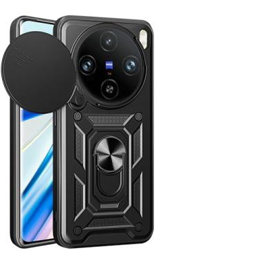 Imagem de Kukoufey Capa compatível com Vivo X200 Pro 5G, com capa de lente de câmera deslizante compatível com Vivo X200 Pro 5G V2405A V2405DA capa preta