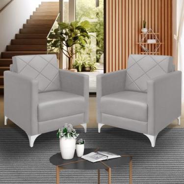 Imagem de kit 2 Poltrona Helena Decorativa Clinica e recepção tecido suede - me,