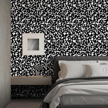 Imagem de Papel de parede de composição de papel de parede branco e preto papel de parede removível vintage papel de parede autoadesivo impermeável papel de parede de vinil para gaveta e bancada de descascar