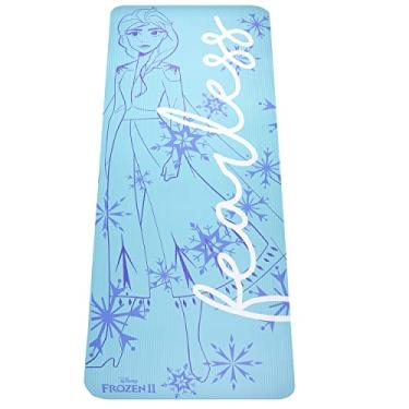 Imagem de Tapete de ioga Disney Frozen Elsa antiderrapante, para todos os fins de PVC Fitness e treino, azul, 10 mm