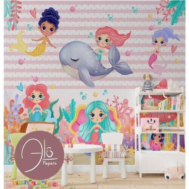 Imagem de Papel de Parede Infantil Sereia AL 04 - AloPapers, 2,50m de largura, 1