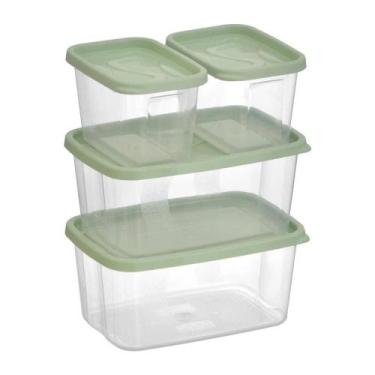Imagem de Conjunto Com 4 Potes Graduados Resistente Versátil BPA Free - Plástico