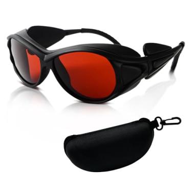 Imagem de LADYPONYCSC Óculos de proteção a laser IPL com estojo, óculos de segurança de lentes vermelhas para depilação e cosmetologia