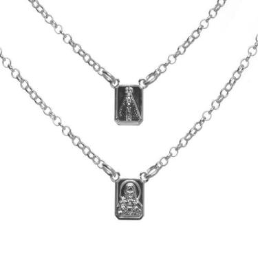 Imagem de Escapulário Nossa Senhora Aparecida Banhado A Prata 925 - Papillon Sem