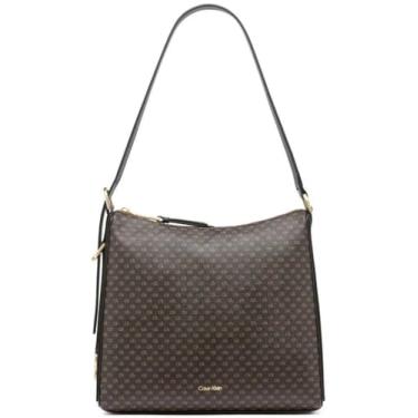 Imagem de Calvin Klein Bolsa de ombro Mandy com zíper superior, marrom/cáqui/preto, One Size