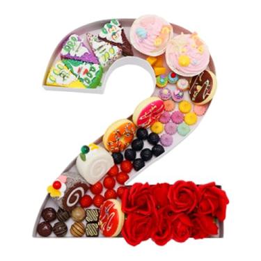 Imagem de Número de papelão de 38,5 cm para comida doce de charcutaria, festa de aniversário de casamento, caixa de decoração de papel machê (2)