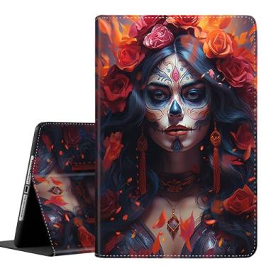 Imagem de Capa para Galaxy Tab A9 Plus, Auto Sleep/Wake Multi-Angle Viewing Slim Folio Stand Cover para Samsung Galaxy Tab A9+/A9 Plus 11 polegadas 2023 (SM-X210/X216/X218), Sugar Skull Girl