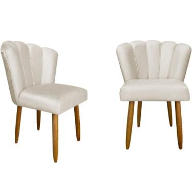 Imagem de Kit 2 Cadeiras Poltrona Flor Sala Quarto Penteadeira Camarim Salão - V