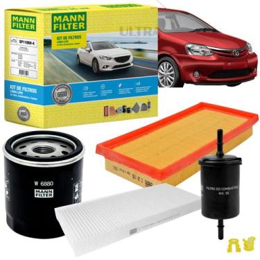 Imagem de Kit Revisão 4 Filtros Compatível Toyota Etios 1.3 / 1.5 16V Flex 2016 
