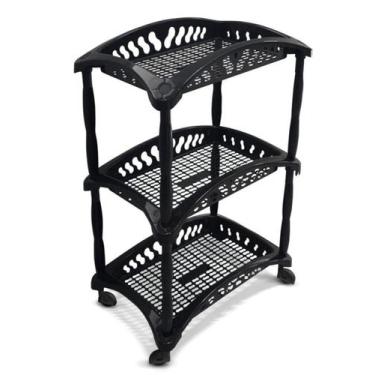 Imagem de Fruteira Vertical Organizador Frutas Para Cozinha C/ Rodinhas 3 Andare