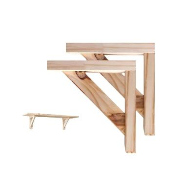 Imagem de Kit 2 Suporte Mão Francesa De Madeira Resistente 30x30cm