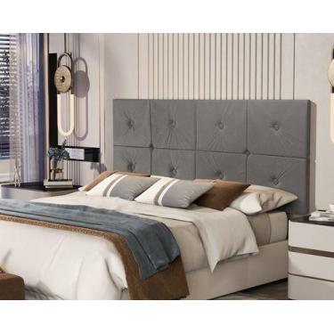 Imagem de Painel de Cama box Prime Queen 1,60 Ferri cor Cinza - Comprar Moveis e