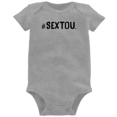 Imagem de Body Bebê Sextou Hashtag - Foca na Moda, Cinza, GG