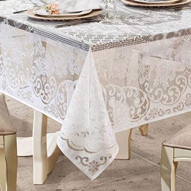 Imagem de Toalha de Renda, Lepper, 100% Poliéster, Branco, 1.55 mx2.50 m, Rosas
