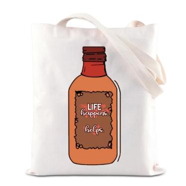 Imagem de KUIYAI Sacola inspirada no uísque Fireball, presente para amantes de uísque, bola de fogo, álcool, presente Life Happens Fireball Help Bag, Ca-fireballhelpstotes, Medium