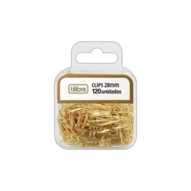Imagem de Clips Tilibra Dourado 28mm 120un