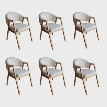 Imagem de Kit 6 Cadeiras Olivia em Madeira Maciça de Eucalipto