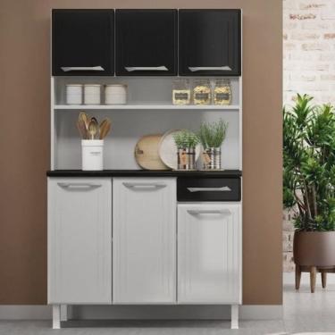 Imagem de Armário de Cozinha em Aço Triplo Topázio Smart Telasul Branco/Preto