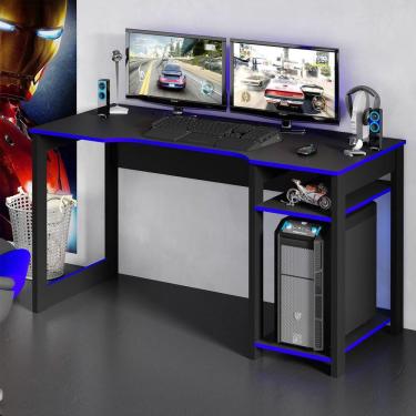 Imagem de Mesa Computador Gamer Pretoe Azul