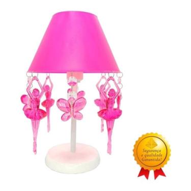 Imagem de Luminária de Mesa Abajur Infantil Menina Decorar Quartinho Recém Nascido Decoração Quarto de Bebê Pink - aba b. B Rosa