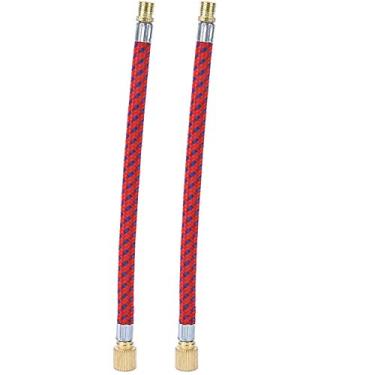 Imagem de 2 PCs Bicicleta ao ar livre Bicicleta de bicicleta de bicicleta inflável Extensão da bomba Acessório de inflador de pneus de ciclismo, mangueira infladora de bicicleta para bombas (Copper Plating)