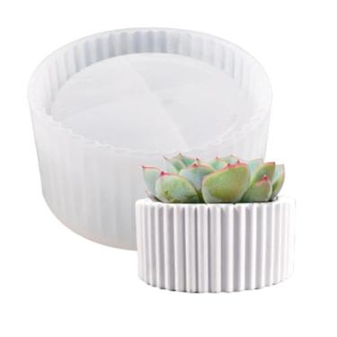 Imagem de Moldes de silicone para cimento de concreto, moldes de vasos de flores de concreto, moldes de silicone para plantas, suporte de caneta de vaso de concreto, molde de suporte de vela de gesso, moldes de