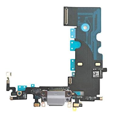 Imagem de Johncase Cabo flexível de conector de porta de carregamento OEM + microfone + antena celular + peça de substituição do conector do motor de vibração compatível com iPhone 8 todas as operadoras (cinza)