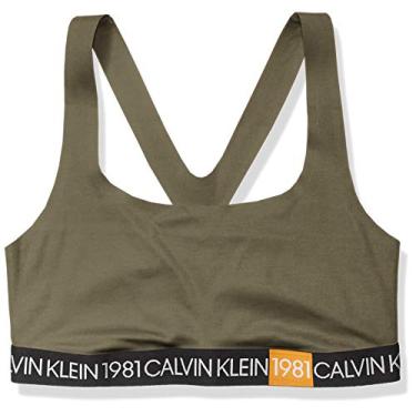 Imagem de Calvin Klein Sutiã micro sem forro animal feminino, Verde, PP