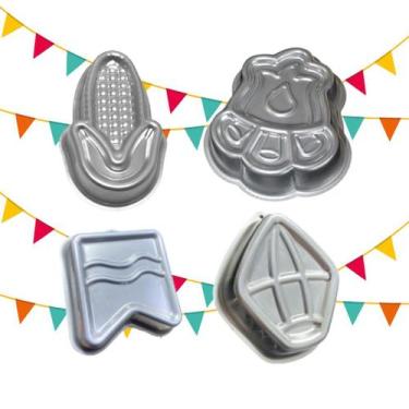 Imagem de Kit Festa Junina -  Balão-Bandeirinha-Fogueira-Milho - Formas De Bolo 
