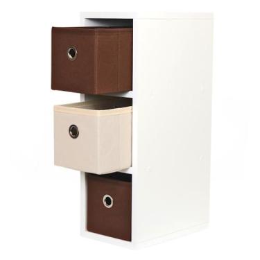 Imagem de Mesa Organizadora De Canto Cabeceira Mdf Bege E Marrom - Organibox