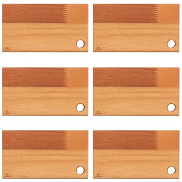Imagem de Kit 6 Tábuas de Madeira Eucalipto 27x15cm Petisqueira Bandeja Para Servir Zanline