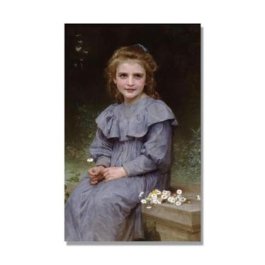 Imagem de NHLDZYH William Adolphe Bouguereau Impressões artísticas - Pintura de retrato - (Menina 9) - Pôster temático de mitologia grega - Pôster de decoração de parede vintage. Tela de 80 x 130 cm - 31,5 x