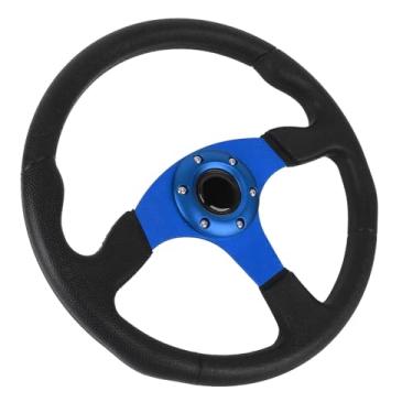 Imagem de 14 in Universal Racing Wheel Com Couro PU, Estrutura de Alumínio Compatível Com a Maioria Dos Veículos que Corriam Carros Ideais para Modificação Automotiva (Azul)