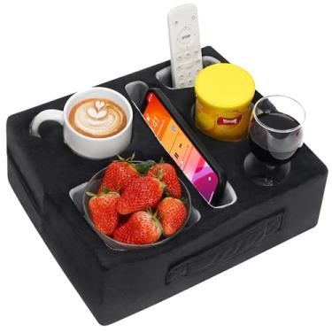Imagem de G GOOD GAIN Suporte de copo de sofá para travesseiro e copo de sofá Cozy Buddy | Suporte de cama para tablet, controle remoto, lanches | Bandeja de bebidas para sofá à prova d'água antiderramamento