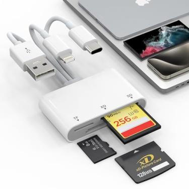 Imagem de Leitor de cartão XD, leitor de cartão SD para iPhone, leitor de imagem 3 em 1 SD/TF/XD para dispositivo Lightning/USB C/USB A, Lightning + USB A+USB C xd adaptador de cartão de imagem para iPhone 16