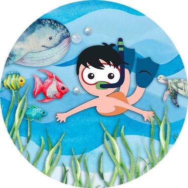 Imagem de Painel Redondo 3D Sublimado Fundo Do Mar Frd-5383.