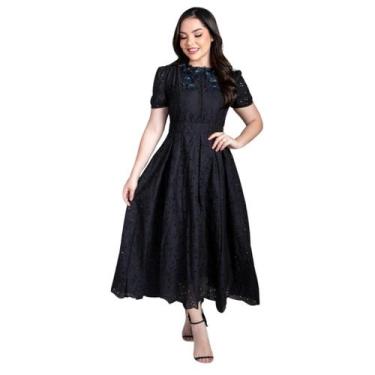Imagem de Vestido Feminino Daniela Em Lese Midi Com Detalhe Delicado - Copita, P