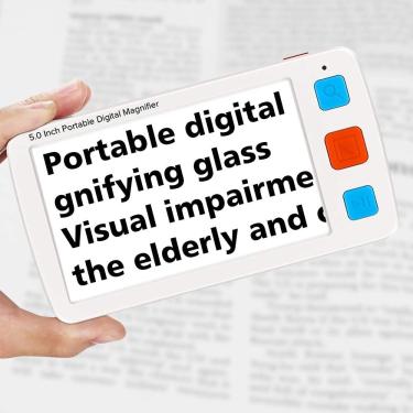 Imagem de Lupas, Lupa Digital Portátil 5 Polegadas Auxílio Visual Ferramenta De Leitura Eletrônica Alça Dobrável 4x-32x Lupa Pode Alcançar Daltonismo De Baixa Visão, 17 Modos De Cor
