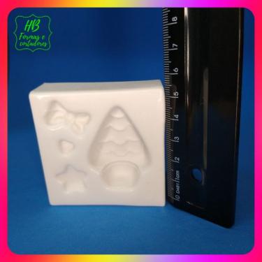 Imagem de Molde Silicone Arvore de Natal Laço Estrela