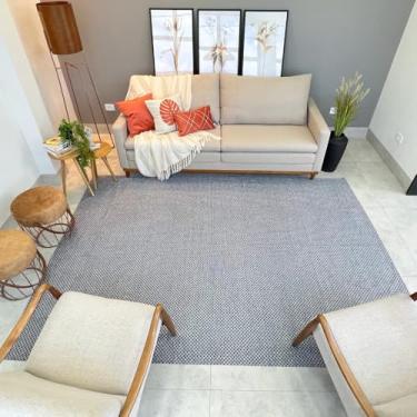 Imagem de Tapete 3,00X2,50 Moderno Quarto Sala de Jantar Cozinha (cinza Quadrado)