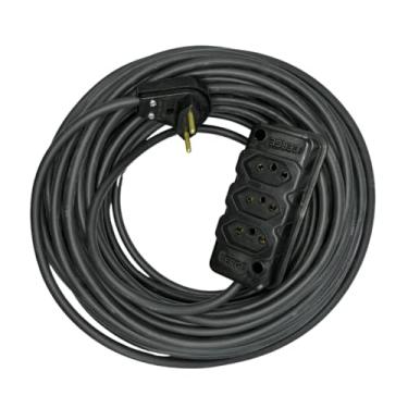 Imagem de Extensão 20 Metros Cabo Pp Fio 2x2,5mm Tomada Tripla