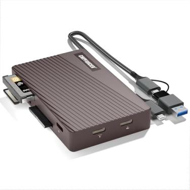 Imagem de CHIPFANCIER Leitor de cartão de memória USB 3.2 10Gbps Multi Memory Card Reader All-in-1 Leitura simultânea SD Micro SD TF MS CF Compact Flash Card Readers para computador, PC, câmera, laptop, azul