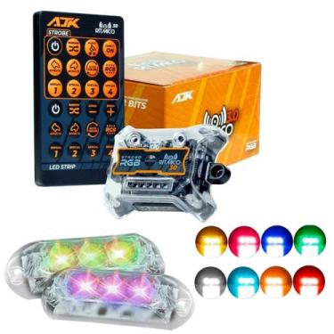 Imagem de Kit Estrobo AJK RGB Rítmico 3.0 + 2 Faróis 6W - Kit de Produtos
