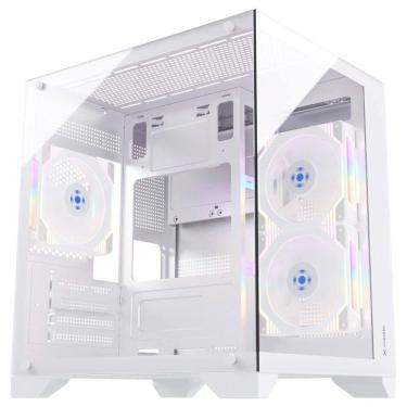 Imagem de Gabinete Gamer Aquário Fortrek Clarity - Vidro Temperado - Micro-ATX - Branco - 83457
