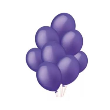 Imagem de Balão Colorido Tamanho 9 Liso Bexiga Aniversário 50un Festa (Roxo)