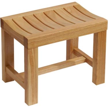 Imagem de Cadeira De Banho De Banheira à Prova D'água Assento De Banho De Bambu Banco De Canto De Madeira Para Auxiliar De Segurança De Banheiro Interno Ou Externo, Wood, 42 x 28 x 43cm