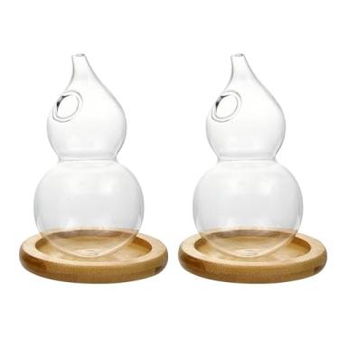 Imagem de Generic 2 vasos de vidro para brotos, vasos com base, plantio em terrário, de flores para centro de mesa